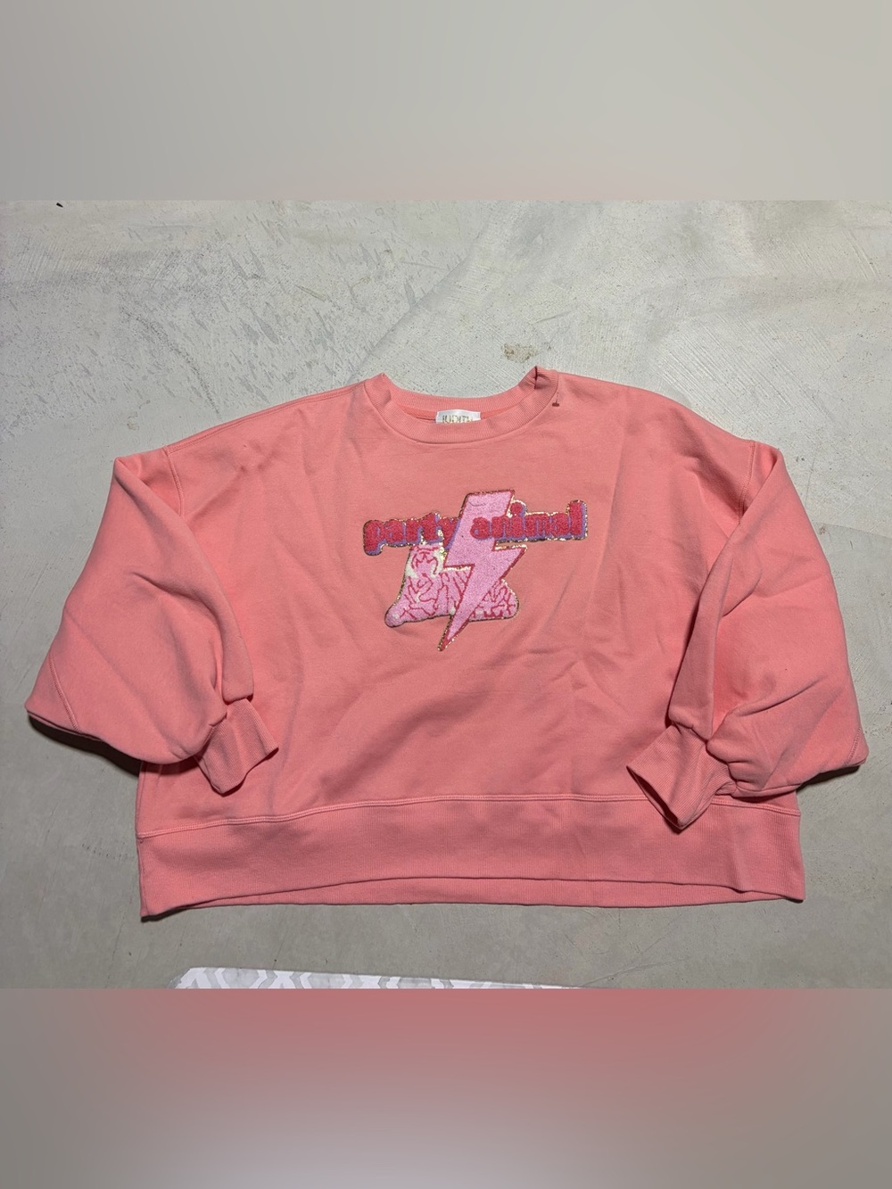 Judith March party animal Pink Graphic Crewneck sweatshirt XL